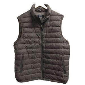 Polo Ralph‎ Lauren Big & Tall 1XB Grey Water-Repellent Packable Puffer Down Vest